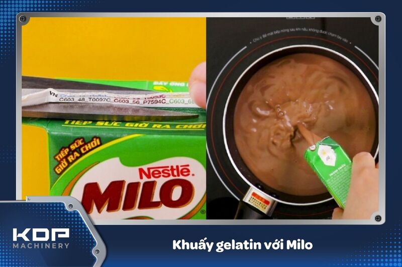 Khuấy gelatin với Milo